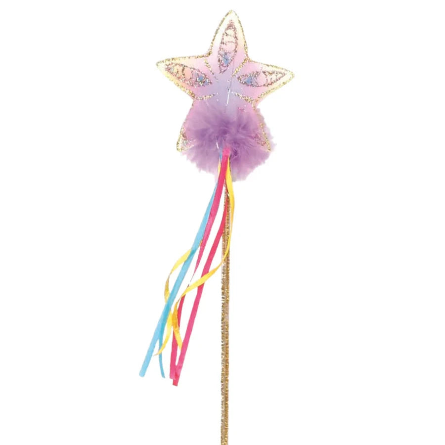 Great Pretenders Multi Pastel and Gold Glitter Rainbow Wand