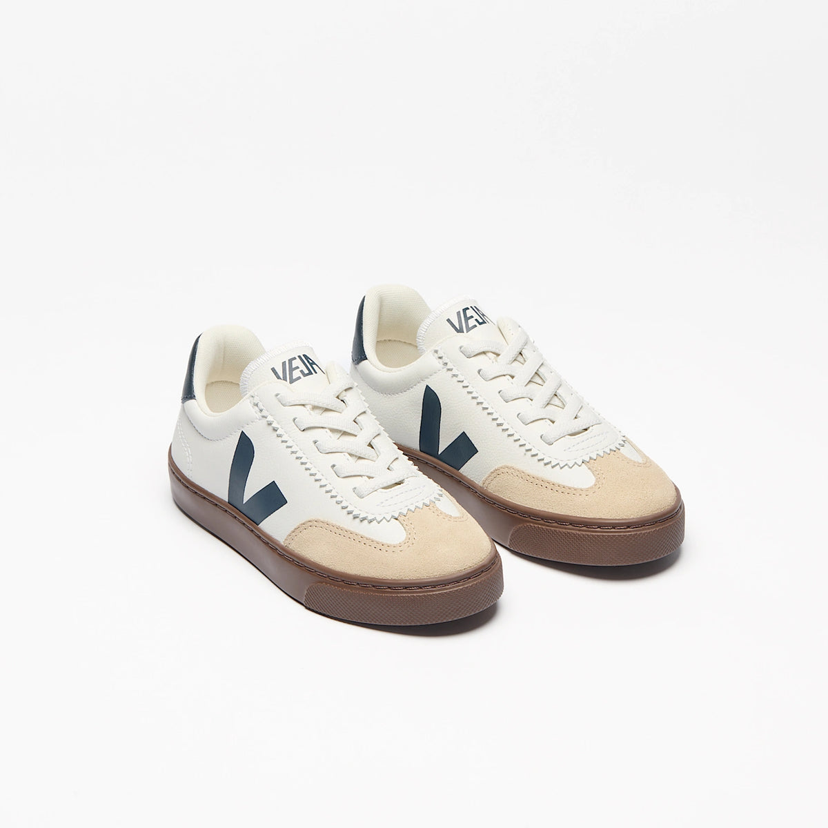 Veja VOLLEY ELASTIC LACES LEATHER WHITE NAUTICO BARK